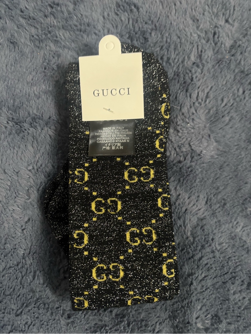 Black & Gold Logo Crew Socks - Picture 4 of 5